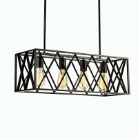 Люстра черная Прямоугольник 3461/4